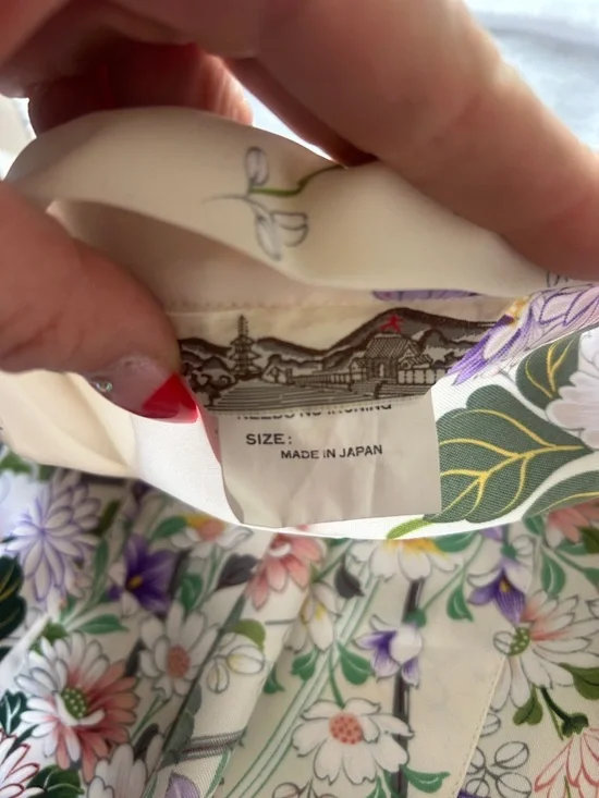 Floral Satin Robe in Ivory with Pink & Purple Blooms - Picture 3 of 8